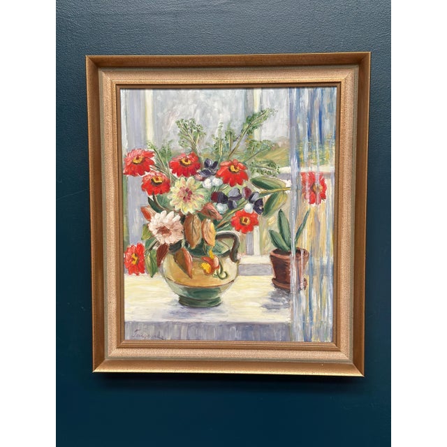 Gerda Tougaard, Flower Still Life, 1960s, Oil on Panel, Framed For Sale - Image 6 of 18