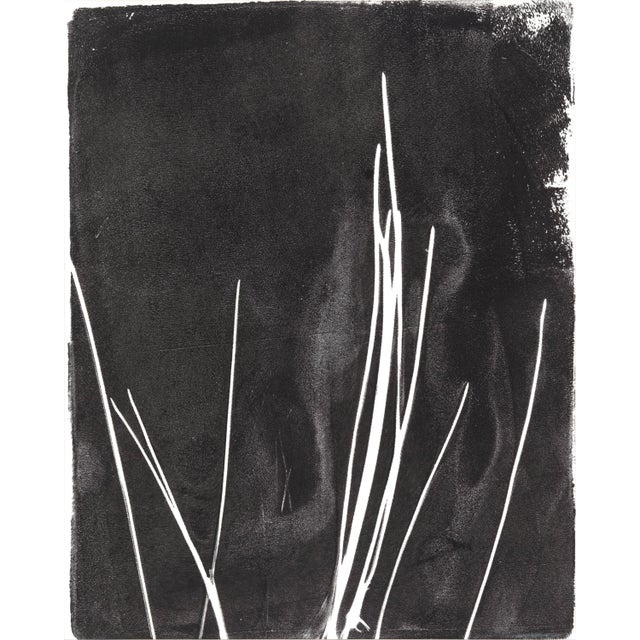Pine Needles 01-08, Set of 8 - Original Monoprint 8*10 Abstract Prints by Carrie Bergey, Black White For Sale - Image 9 of 12