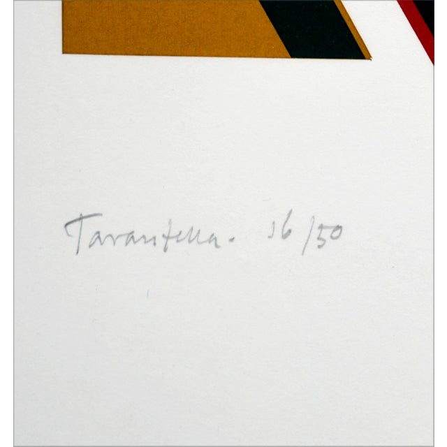 "Tarantella" - Geometric Abstract Screen Print With Peach, Red, and Black by Michael Hale For Sale In Monterey, CA - Image 6 of 7