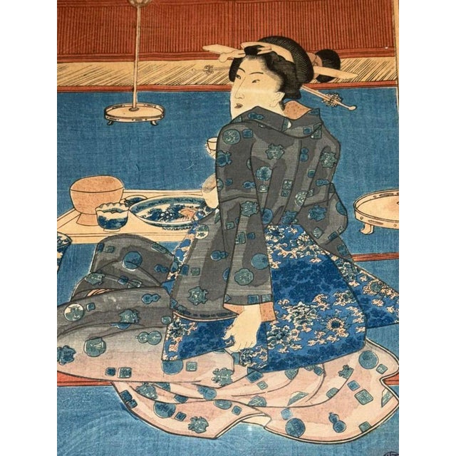 Artwork Description Artist: Utagawa Kunisada (1786–1865) Technique: Polychrome woodblock print (ukiyo-e), ink and color on...