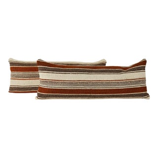 Wool Pillow Cases Fashioned Out of a Mid-20th Century Anatolian Kilim - A Pair For Sale
