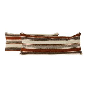 Wool Pillow Cases Fashioned Out of a Mid-20th Century Anatolian Kilim - A Pair
