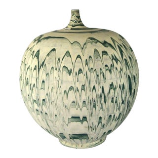 Large Artisan Ceramic Vase For Sale