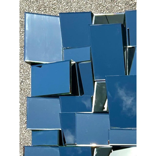 Wood Vintage “Slopes” Mirror After Neil Smalls For Sale - Image 7 of 12