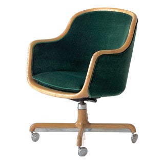 Mobius Swivel Desk Chair by Ward Bennett in Mohair For Sale