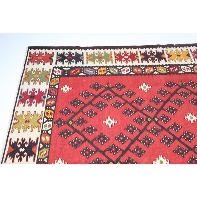 1920s 1900s Handwoven Antique Sarkoy Kilim - Fine, Detailed Weave- 5′8″ × 10′8″ For Sale - Image 5 of 12