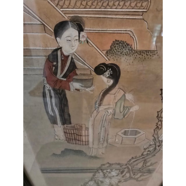 Chinese Antique Chinese Pre Mid Century Painting Asian Life For Sale - Image 3 of 12