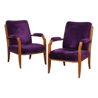 Armchairs in the style of Jules Leleu, 1940, Set of 2 For Sale