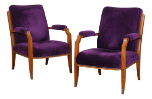 Armchairs in the style of Jules Leleu, 1940, Set of 2
