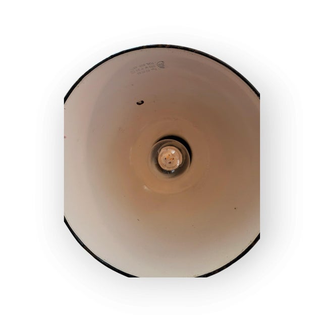 Black Industrial Pendant Lamp with Enamel Shade and Cast Housing attributed to VEB Leuchtenbau Leipzig, 1960s For Sale - Image 8 of 9