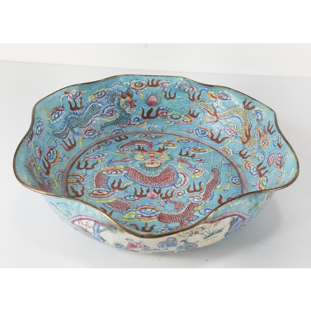 We are selling this great decorative Chinese enameled basin. This type of enamelling known by several names including...