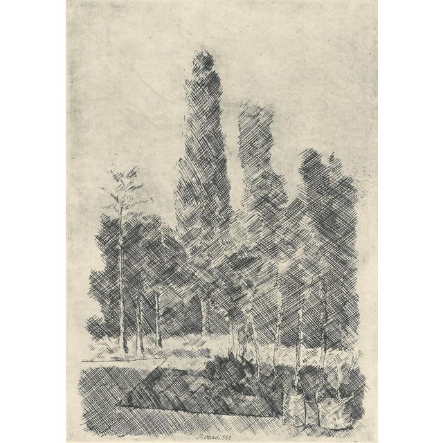 Giorgio Morandi (1890-1964) "I Pioppi" (Poplars) Lithograph on paper signed and dated in the plate Year (conceived): 1930...