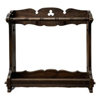 Antique English Oak Stick Stand For Sale