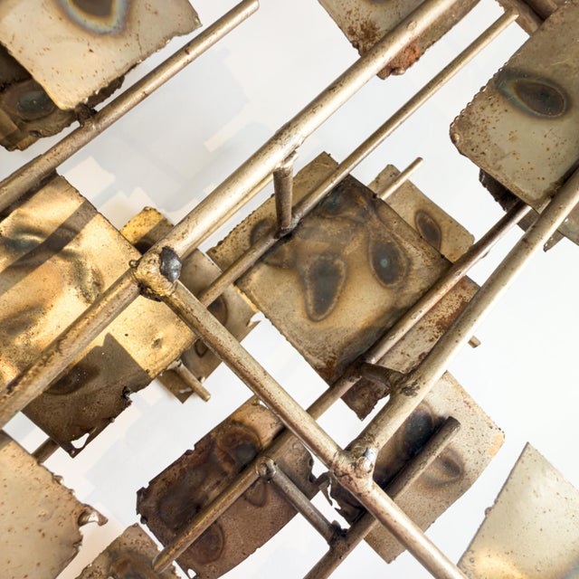 Brutalist Welded Steel & Brass Wall Sculpture in the Early Style of Curtis Jere, 1960s For Sale - Image 6 of 18
