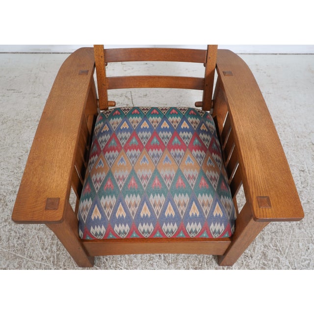 Stickley Mission Oak Morris Chair & Ottoman For Sale - Image 9 of 18