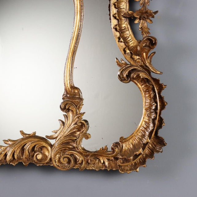 Carved and Gilded Wooden Mirror For Sale - Image 8 of 12