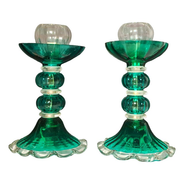 Murano Glass Table Lamps from Manifattura Di Murano, 1970s, Set of 2 For Sale