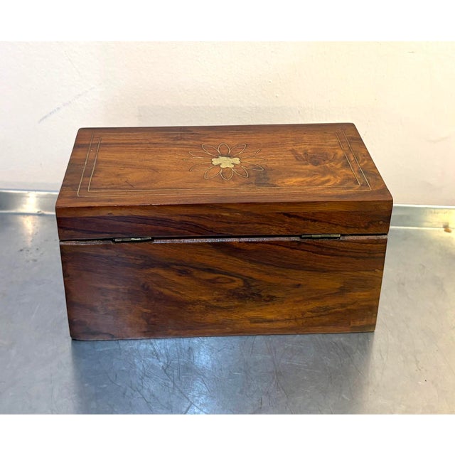 Art Deco Art Deco Wood/Gold Accents Hinge-Top Box For Sale - Image 3 of 8