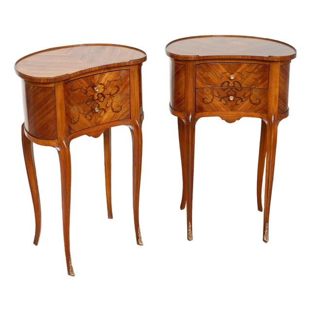 Antique Nightstands in Exotic Woods, France, 20th Century, Set of 2 For Sale