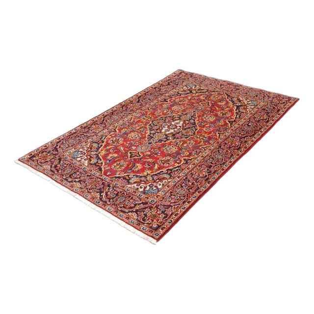 Kashan Rug in Hand-Knotted Wool For Sale