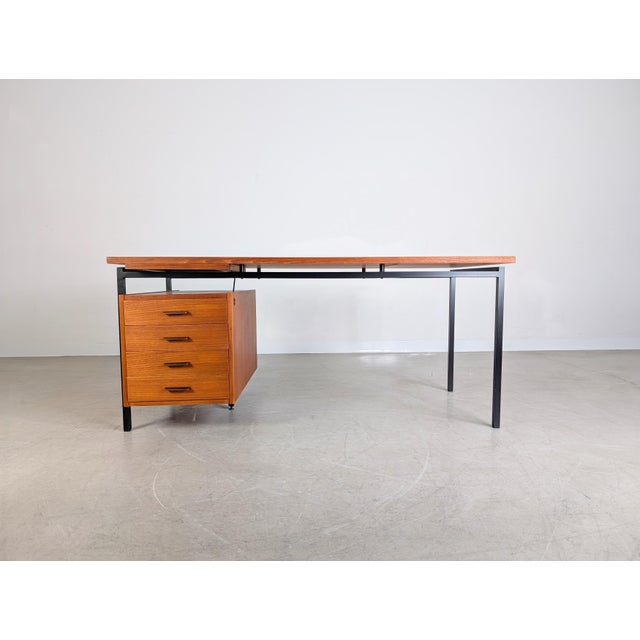 Mid-Century Modern Vintage Desk in Teak by Herbert Hirche For Sale - Image 3 of 11