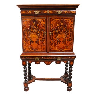 Dutch Marquetry Art Cabinet with Theater and Trompe Loeil, 1780 For Sale