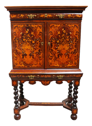 Dutch Marquetry Art Cabinet with Theater and Trompe Loeil, 1780