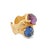 Contemporary Mystic Duo Amethyst & Sapphire Gold Statement Ring, Size 8 For Sale - Image 3 of 9