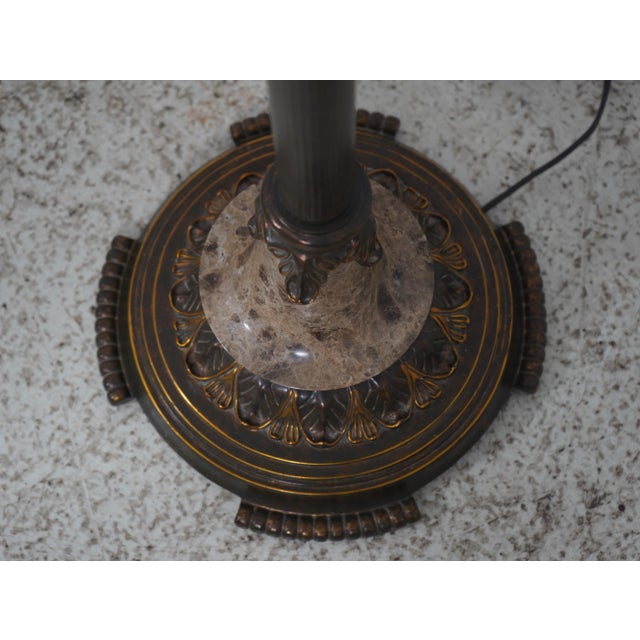 Gold Nice Decorative Floor Lamp W. Marble Inserts For Sale - Image 8 of 10