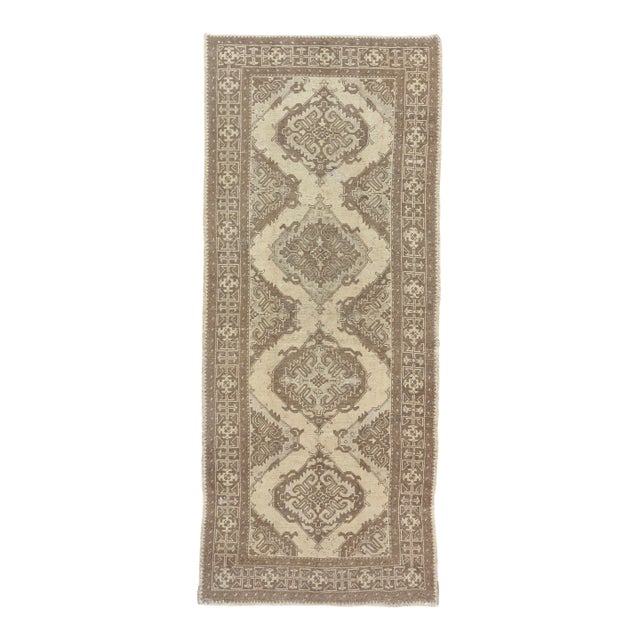 Vintage Turkish Oushak Runner - 5ft 7in X 12ft 4in For Sale