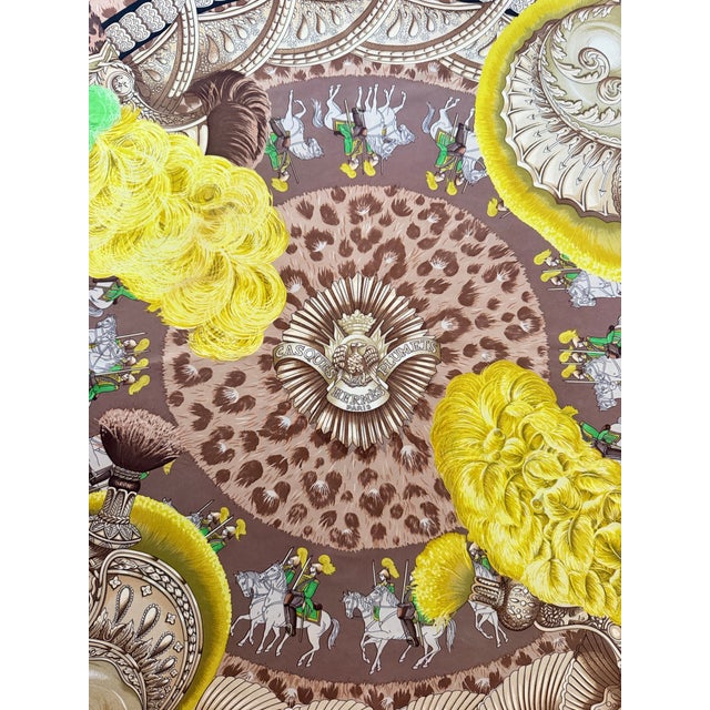 2010s Hermès Casques Et Plumets Silk Scarf 2012 Designed by Julie Abadie For Sale - Image 5 of 12