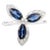 Marquise Shape Blue Sapphire Flower Shape Ring Size 7 For Sale