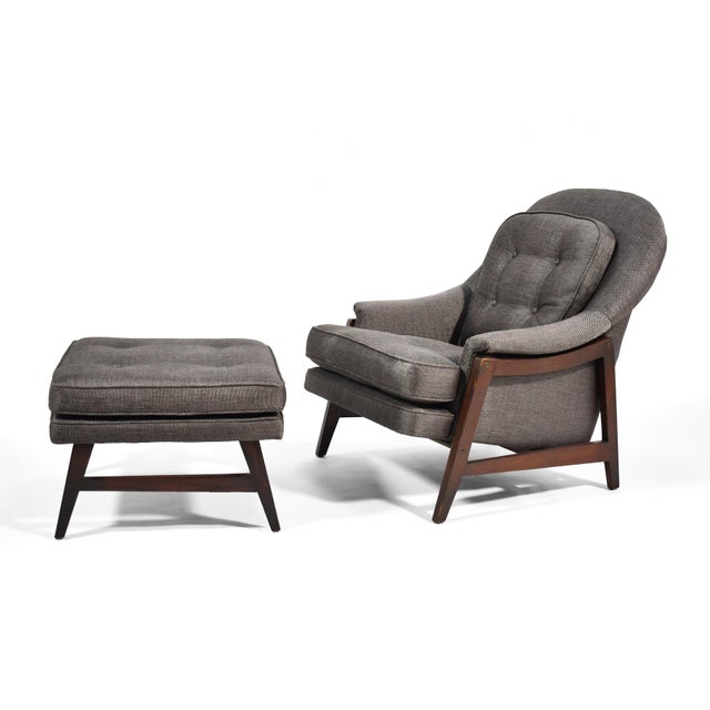 Wood Edward Wormley Model 5701 Lounge Chair & Ottoman For Sale - Image 7 of 8