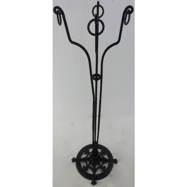 Victorian Late 19th Century Victorian Wrought Iron Plant Stand With Rings For Sale - Image 3 of 11