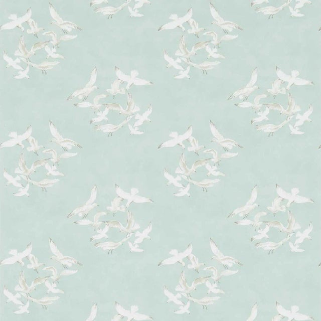 Sanderson Seagulls Wallpaper in Eau de Nil For Sale