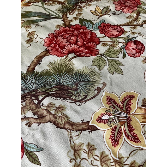 Khaki Vintage Robert Allen @ Home Designer Asian Travels "Katakira Mimosa" Fabric - 3 1/3 Yards For Sale - Image 8 of 8