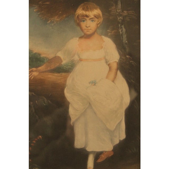 1910s Antique Mezzotint Portrait of Young Girl For Sale - Image 5 of 13