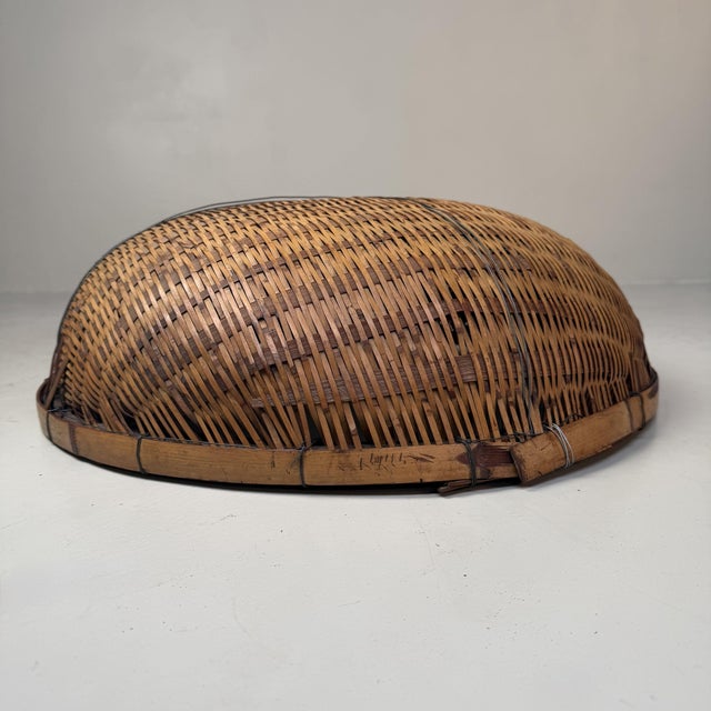 Wood Japanese Bamboo Harvest Basket, 1950s For Sale - Image 7 of 9