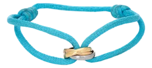 Cartier Love Charity Bracelet Turquoise Silk Cord Trinity 18k Gold Estate