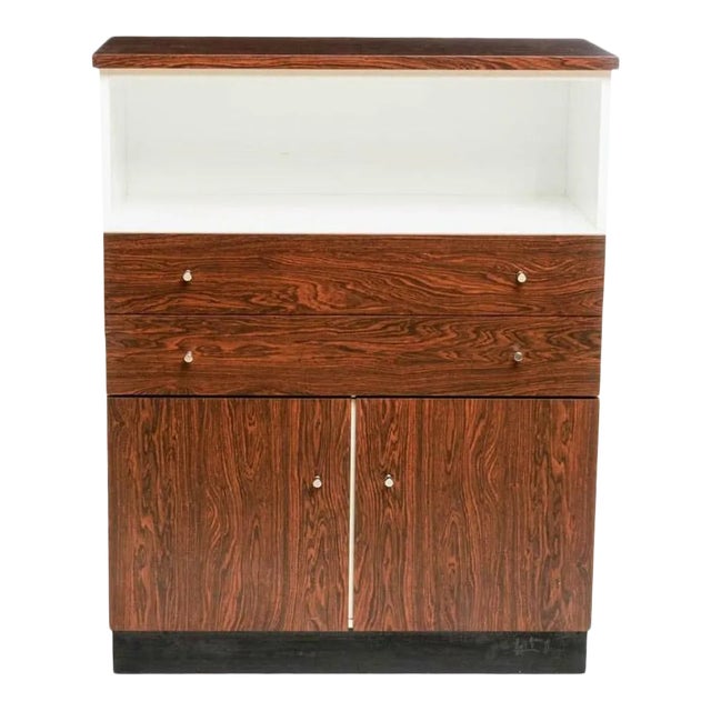 Mid-Century Deco Modern Formica Rosewood Cabinet For Sale