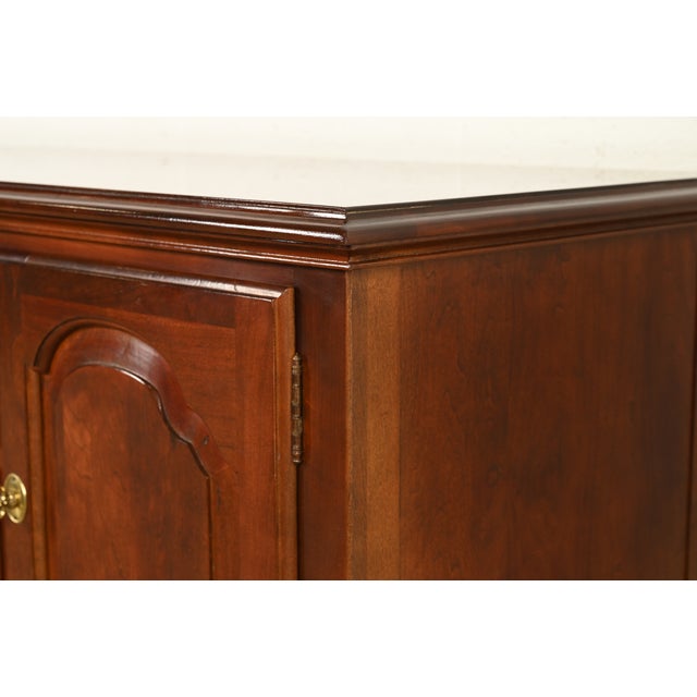 Brown Ethan Allen Georgian Solid Cherry Wood Sideboard Credenza or Buffet For Sale - Image 8 of 17