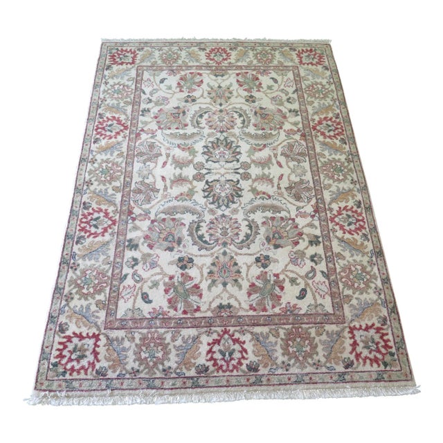 Textile Kaleen Wool Area Throw Rug Approx 4 X 6 For Sale - Image 7 of 7