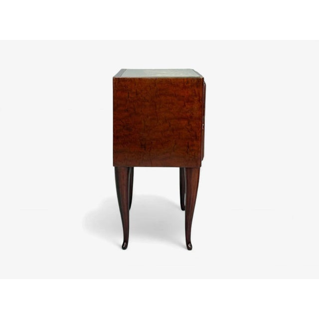 Osvaldo Borsani Attr., Exotic Wood, Glass, Brass, Nightstands, Italy, 1960s, Pair For Sale - Image 9 of 15