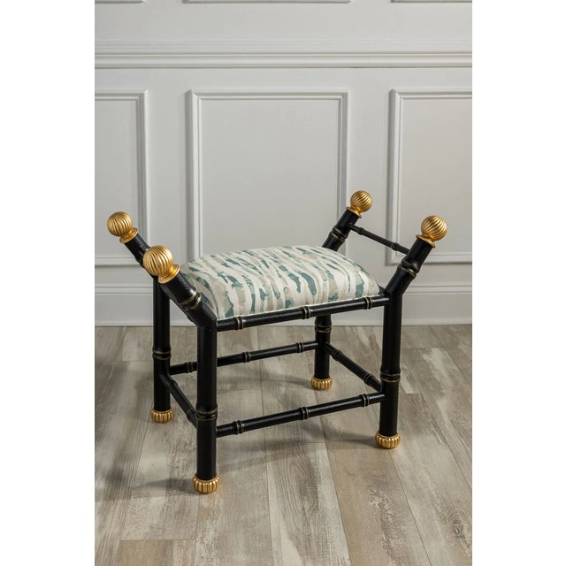 Port 68 Boca Black Wildcrest Moss Bamboo Bench For Sale - Image 4 of 8