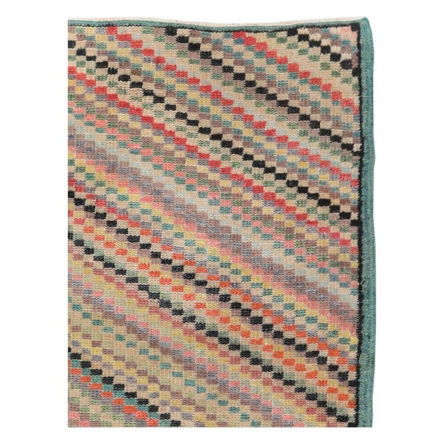 A vintage Turkish Anatolian throw rug handmade during the mid-20th century. Measures: 3' 1" x 6' 8"