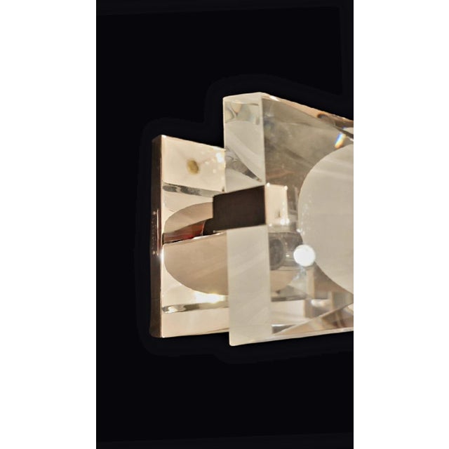 Visual Comfort for Kate Spade Castle Peak Frosted Glass 1 Light Bathroom Vanity Faceted Sconce Light Fixture For Sale - Image 10 of 11