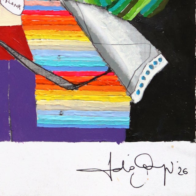 Sans Titre (Retired) - Original Contemporary Pop Art Mixed Media Artwork on Paper by Fabio Coruzzi For Sale In Los Angeles - Image 6 of 7