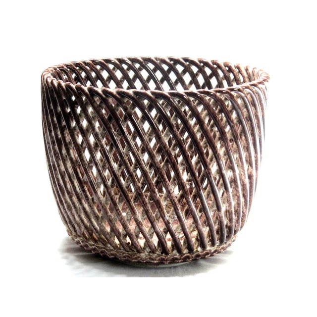 This very large cachepot was manufactured by Mürztaler Keramik circa 1950. It was made by hand in an open-work manner with...