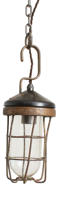 Antique Inspection Pendant Light, 1930s