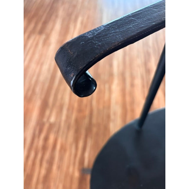 Vintage Wallin Forge Windsor Style Iron Dining Chairs For Sale - Image 4 of 17